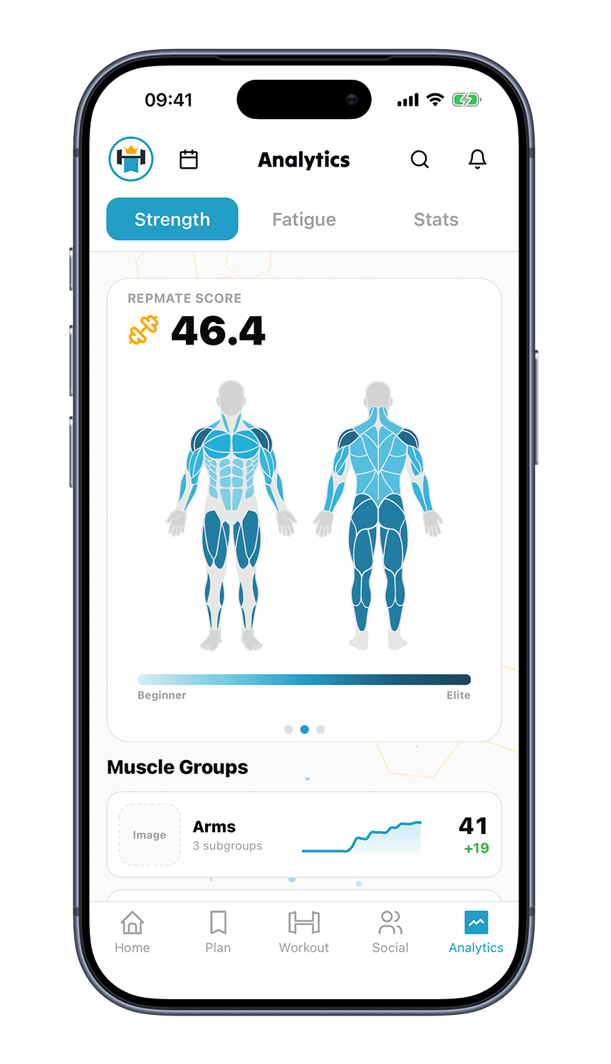 Repmate analytics body map