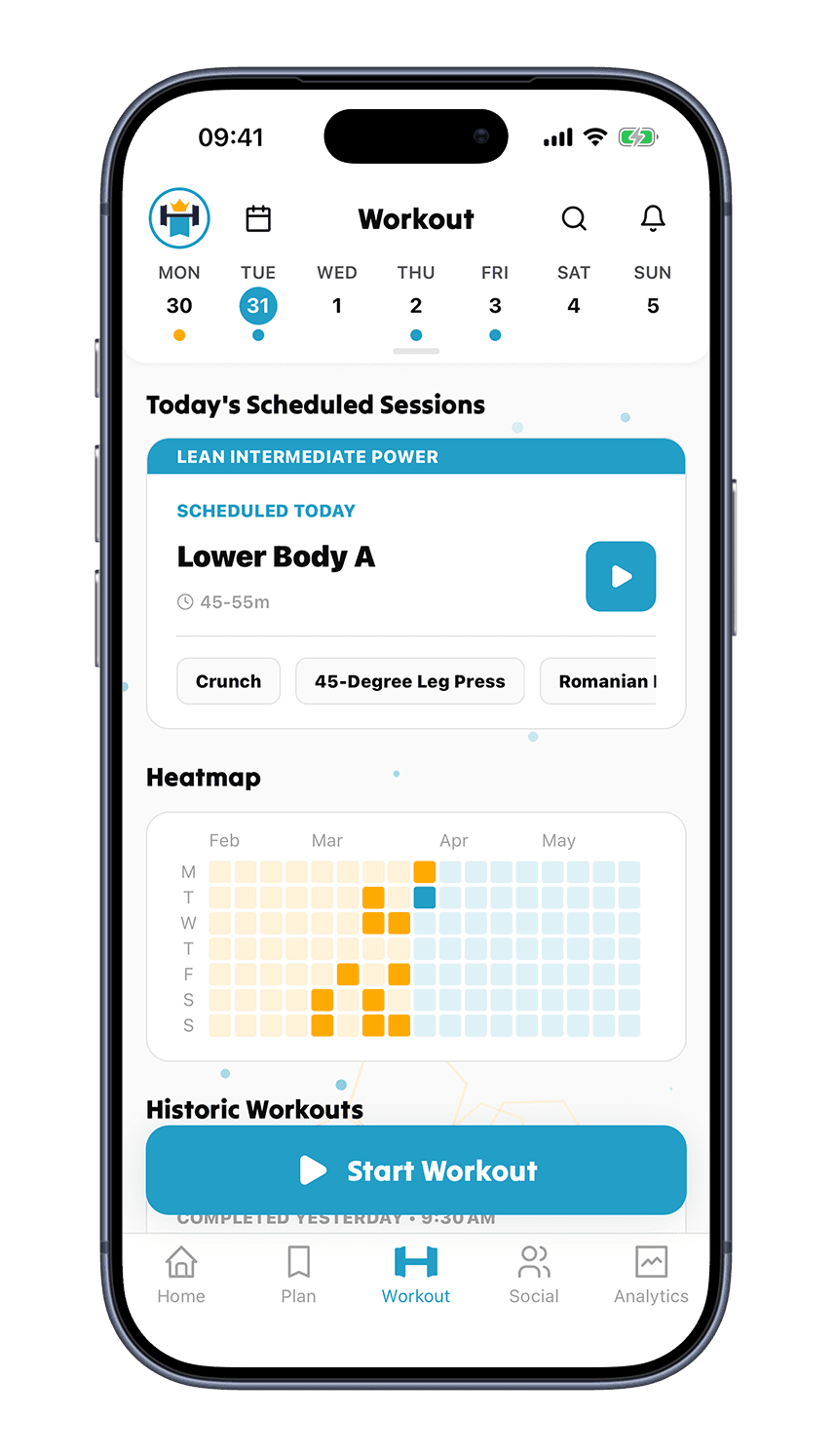 Repmate group workout calendar